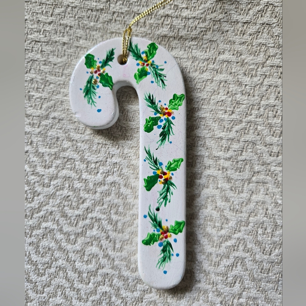 Handpainted Candy Cane Ornament